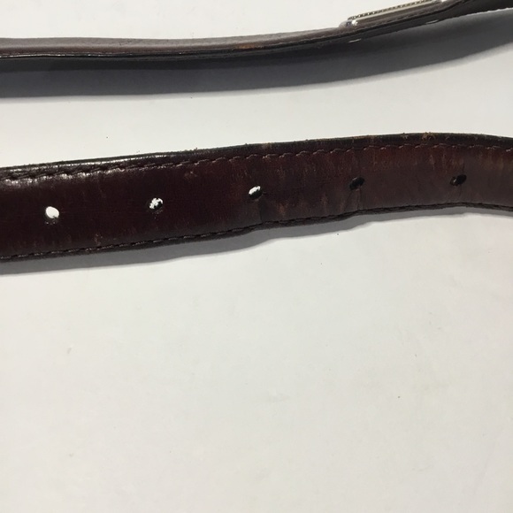 Vintage Men’s Brown Embellished Italian Leather Belt Size 40 - Picture 7 of 8